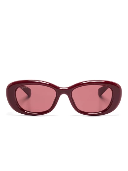 Солнцезащитные очки в овальной оправе Gucci Eyewear red