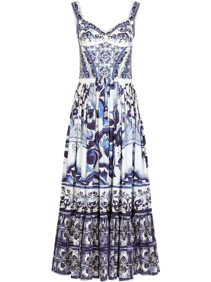 Женское платье Dolce & Gabbana бюстье Majolica, синее