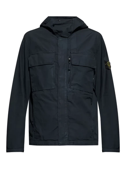 Куртка с капюшоном и накладным карманом Stone Island blue