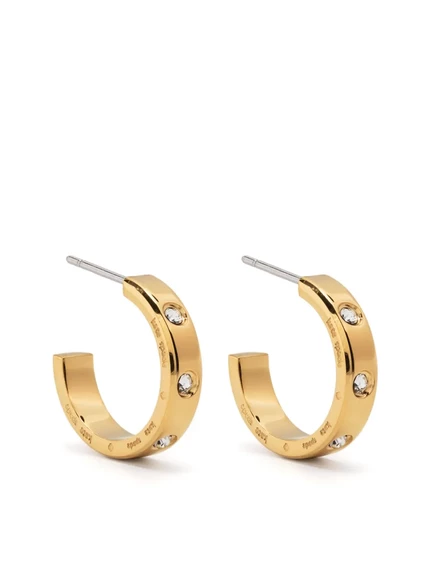 Серьги-кольца Kate Spade с кристаллами, золотистые