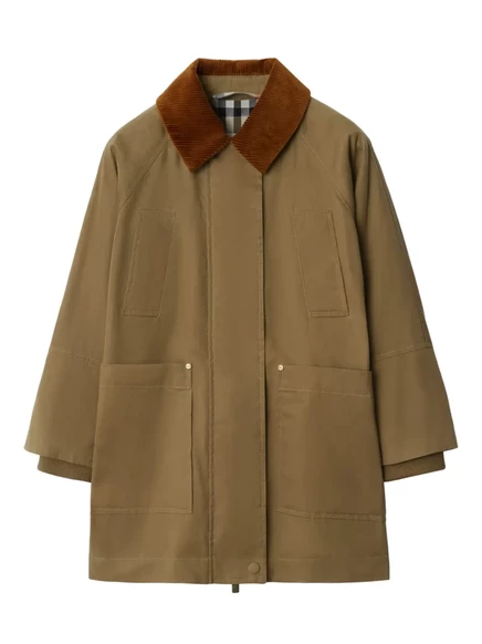 Детская куртка Burberry Kids из вощеного хлопка, коричневая