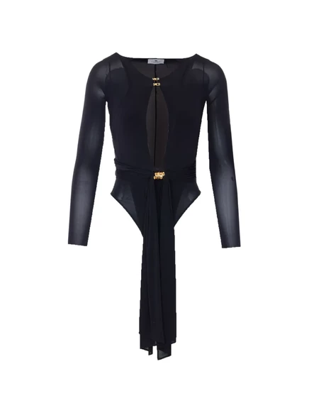 Женское боди Elisabetta Franchi с длинными рукавами, черное