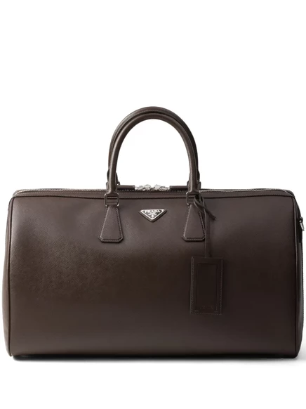 Унисекс дорожная сумка prada saffiano из сафьяновой кожи, коричневая