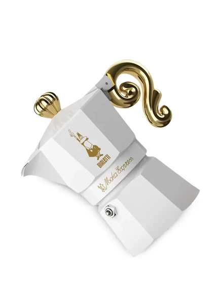 Кофеварка Bialetti Moka Express, металлическая на 3 чашки, белая