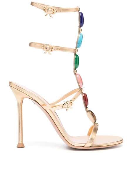 Сандалии-гладиаторы Gianvito Rossi Shanti 105 мм gold