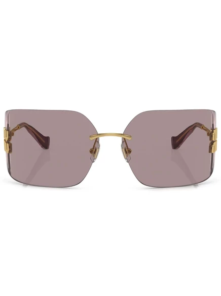 Женские солнцезащитные очки Miu Miu Eyewear без оправы, золотистые