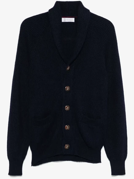 Мужской кардиган Brunello Cucinelli из хлопка, синий