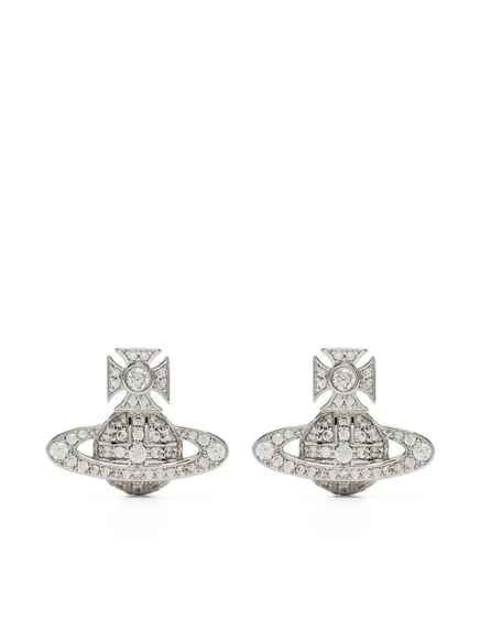 Женские серьги Vivienne Westwood Orb кристаллы, серебристые