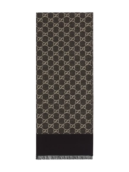 Жаккардовый шарф Gucci GG black