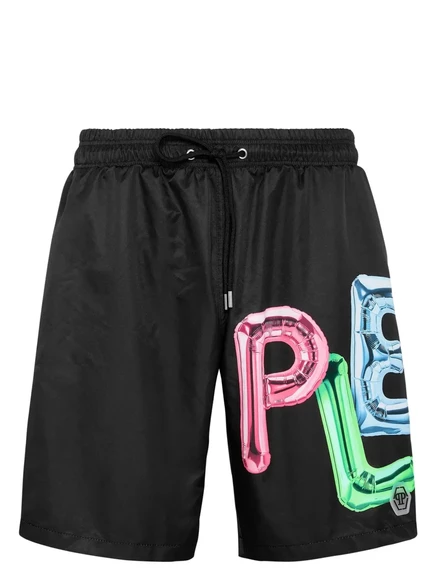 Мужские пляжные шорты Philipp Plein Bombing Graffiti, черные
