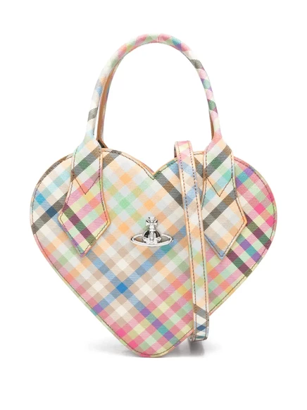 Женская сумка-тоут Vivienne Westwood Josephine Heart клетчатая, нейтральные тона