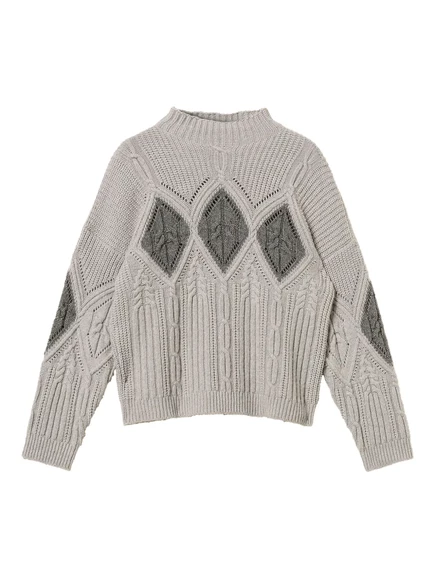 Женский свитер Twinset с косами, серый