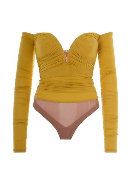 Женский топ Elisabetta Franchi с открытыми плечами, желтый