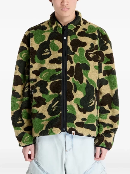 Мужская ветровка A Bathing Ape Abc Camo Boa двусторонняя, зеленая