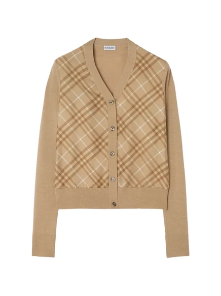 Женский кардиган Burberry из шерсти и шелка, бежевый
