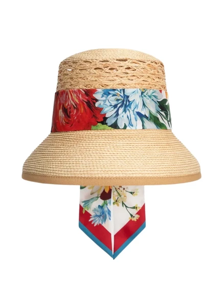 Женская шляпа Dolce & Gabbana из рафии, бежевая