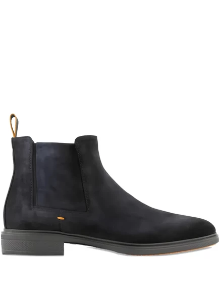 Замшевые ботинки Челси Santoni с эластичными вставками blue