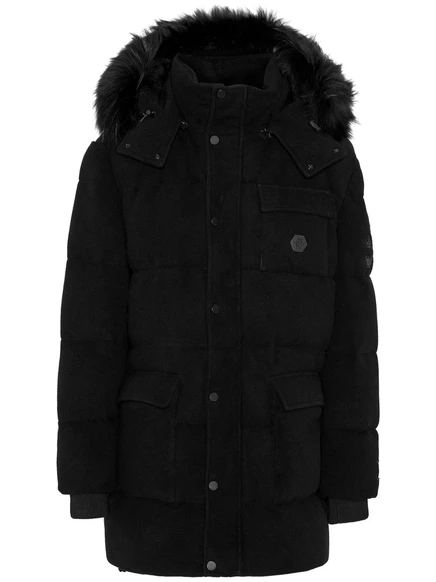 Куртка с капюшоном из искусственного меха Philipp Plein black