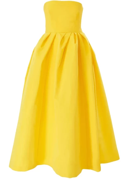Миди-платье Carolina Herrera без бретелек  yellow
