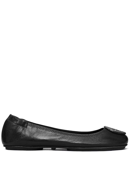 Туфли-балетки с логотипом Tory Burch Minnie-мемориальная доска  black