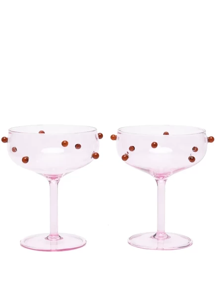 Бокалы с помпонами Maison Balzac (набор из двух бокалов) pink