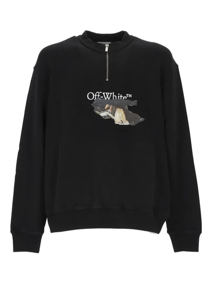 Мужская толстовка Off-White pascal arrows с полу-молнией, черная
