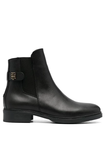 Ботильоны Tommy Hilfiger с монограммой и бляшкой на подошве black