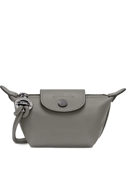 Женский кожаный монетник Longchamp Le Pliage Xtra, серый