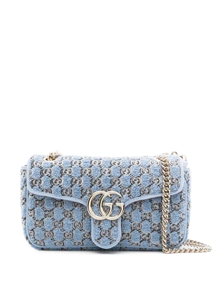 Маленькая сумка через плечо Gucci GG Marmont blue