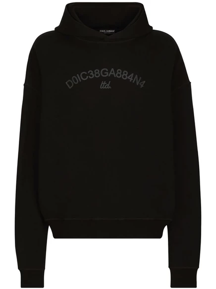 Мужское худи Dolce & Gabbana из хлопка с логотипом, черное