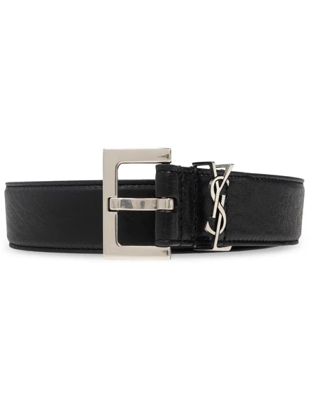 Пояс-бляшка с логотипом Saint Laurent black