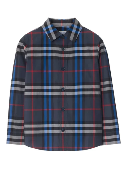 Детская рубашка Burberry Kids, голубая