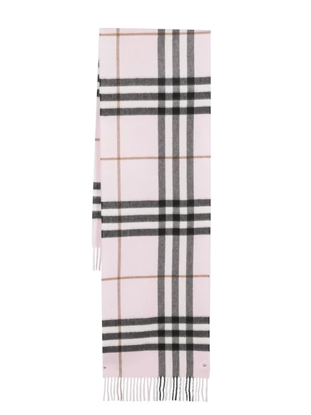 Шарф Burberry из кашемира в клетку, светло-розовый