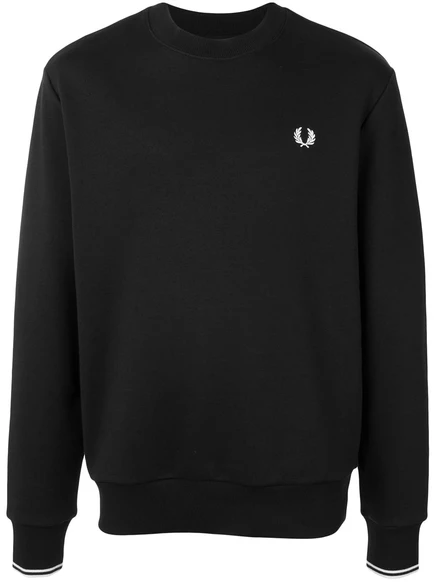 Мужской свитшот Fred Perry с вышитым логотипом, черный