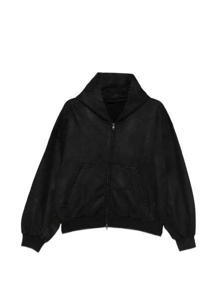 Мужская укороченная худи Balenciaga на молнии, черная