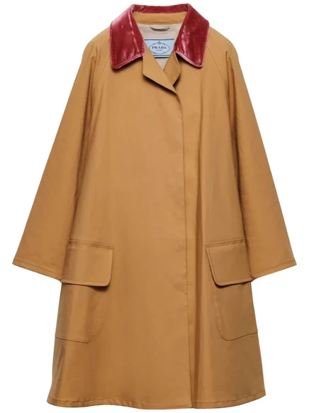 Хлопчатобумажный плащ Prada brown