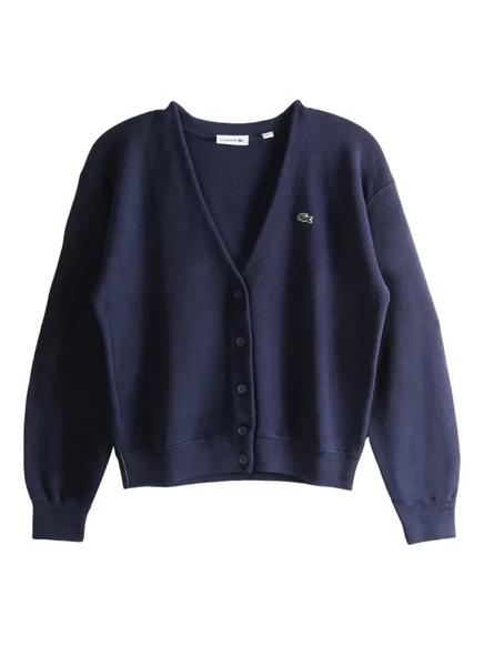 Женский кардиган Lacoste с V-образным вырезом, синий