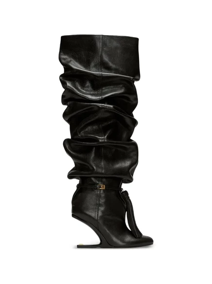 Женские ботфорты Balmain No Wedge с кисточкой, черные