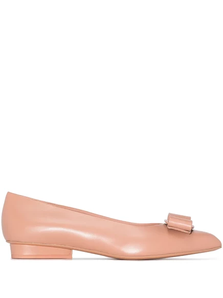 Женские туфли Ferragamo Viva с бантом, 20 мм, розовые