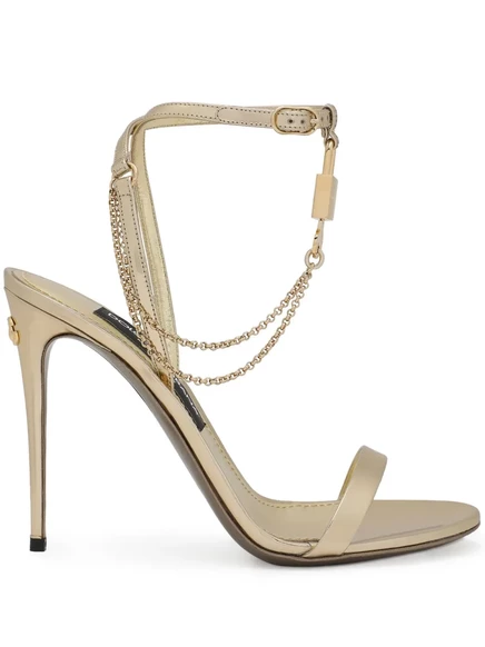 Босоножки Dolce & Gabbana Keira с замком длиной 105 мм gold