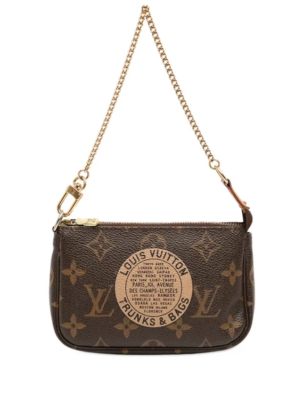 Женская мини-сумка Louis Vuitton Mini Pochette Accessoires монограммная, коричневая