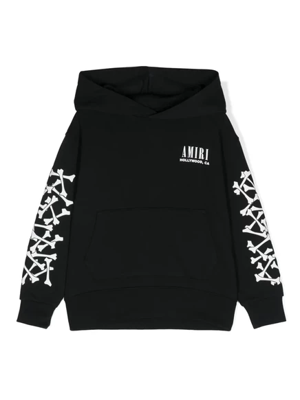 Хлопковая толстовка AMIRI KIDS с рисунком костей black