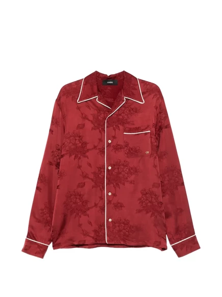 Мужская рубашка Amiri, жаккард с цветами, красная