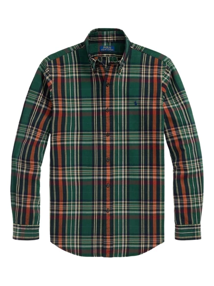 Клетчатая рубашка Polo Ralph Lauren в клетку с длинными рукавами green