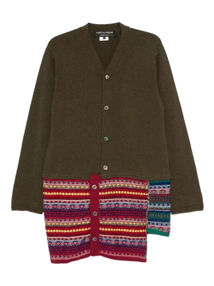 Мужской кардиган Comme des Garons Homme Plus пэчворк, зеленый