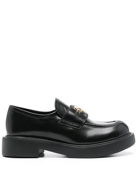Мокасины Love Moschino с логотипом и бляшкой на подошве black