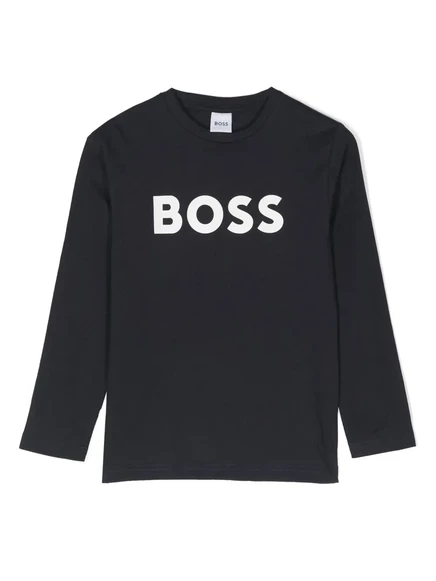 Футболка для мальчиков Boss Kidswear с длинным рукавом, синяя