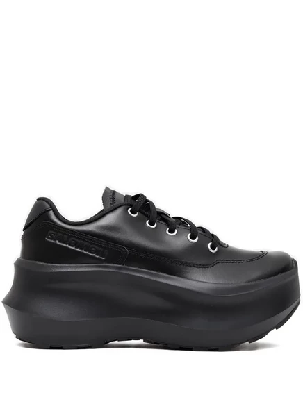 Кроссовки на платформе из натуральной кожи Comme des Garçons x Salomon black