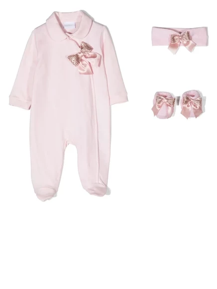 Комплект боди для девочки La Perla Kids с бантом, розовый