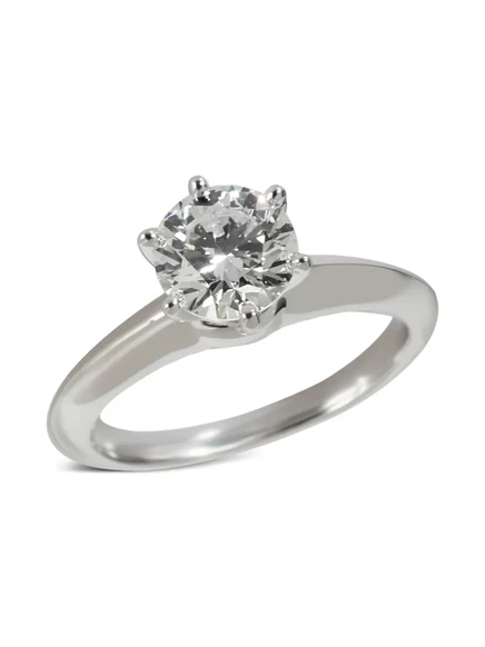 Обручальное кольцо с бриллиантом Solitaire из платины, бывшее в употреблении у Tiffany & Co.